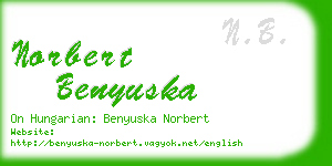 norbert benyuska business card